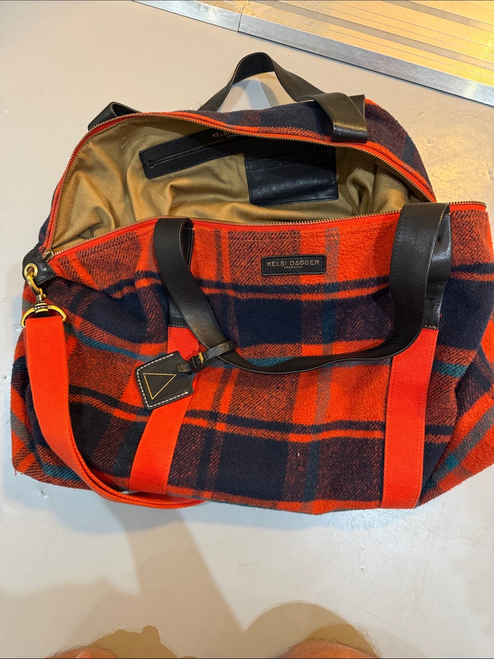 Kelsi Dagger Red & Navy Plaid Duffel